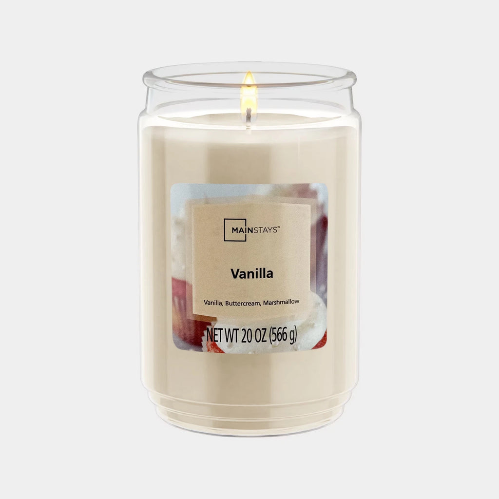 Mainstays vanilla scented single-Wick Large Glass Jar candle 20 oz...