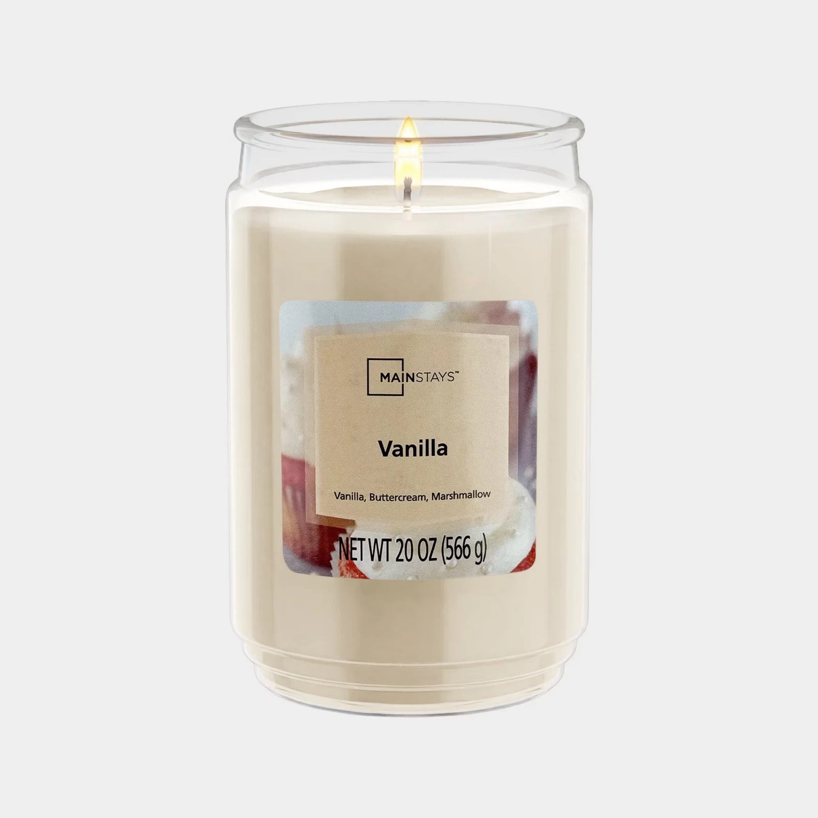 Mainstays vanilla scented single-Wick Large Glass Jar candle 20 oz...