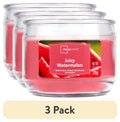 (3 pack) Juicy Watermelon Scented 3-Wick Glass Jar Candle, 11.5 oz