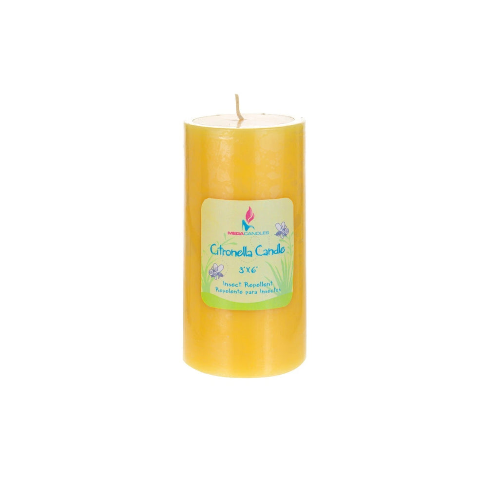 Mega Candles - 3" x 6" Hand Poured Citronella Scented Pillar Candle