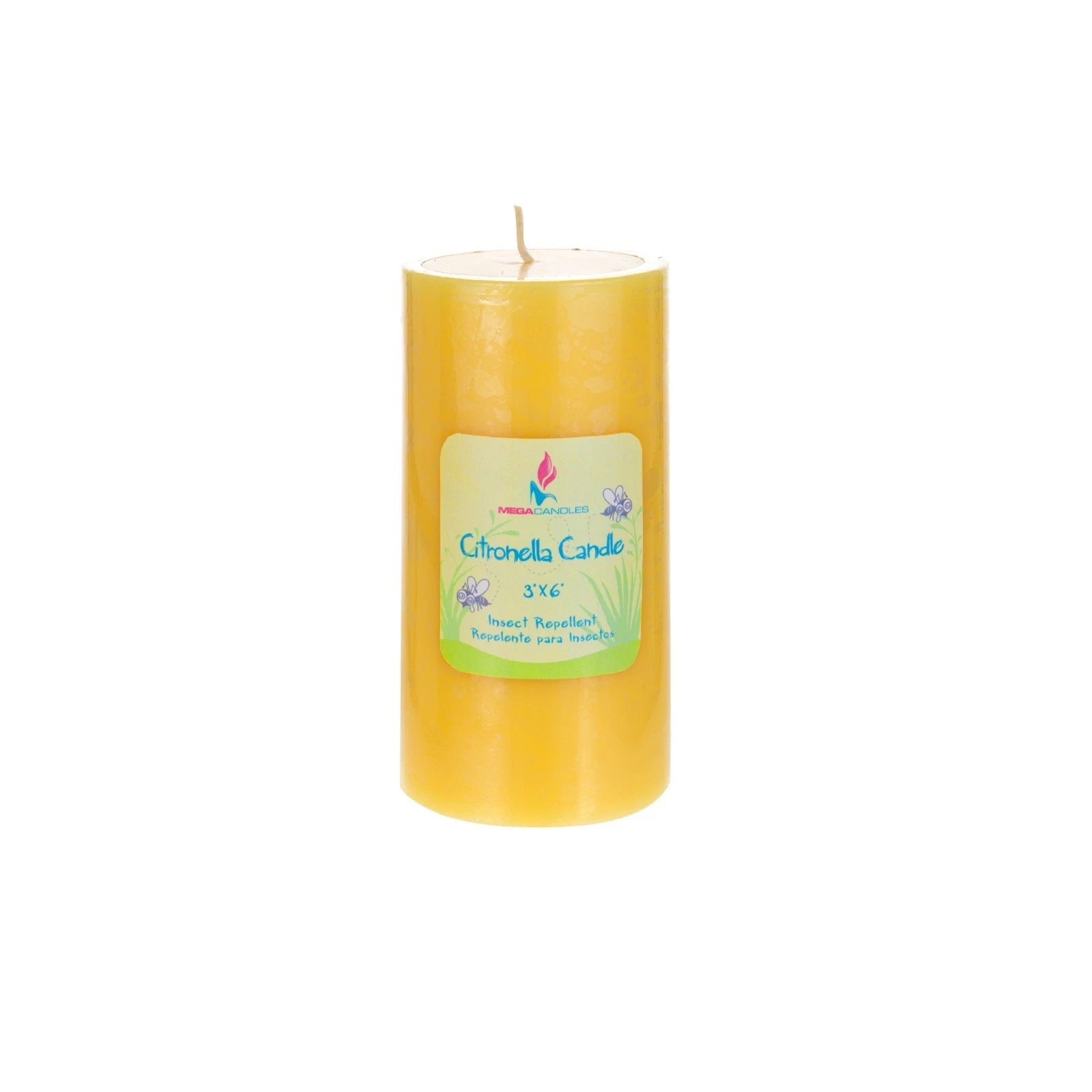 Mega Candles - 3" x 6" Hand Poured Citronella Scented Pillar Candle
